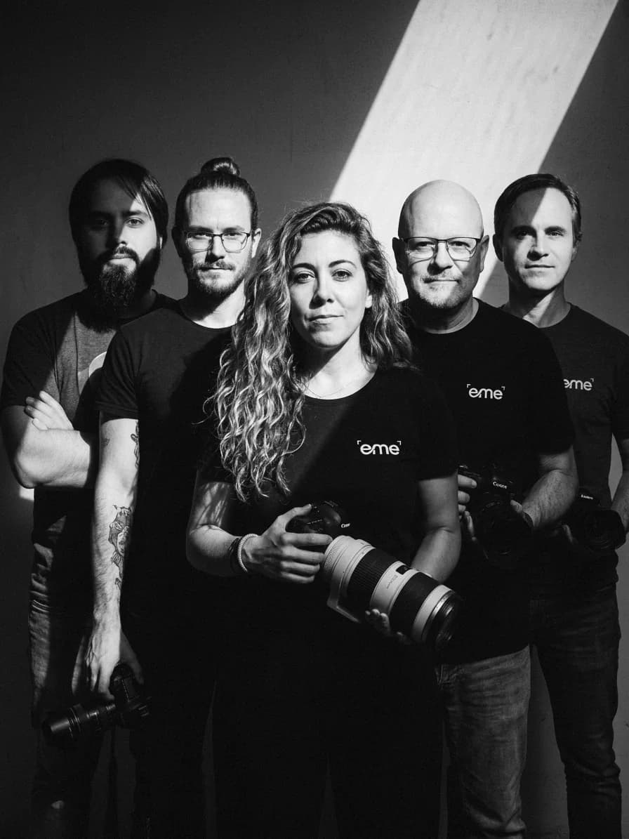 El equipo de EME con sus cámaras: Rafa, Raúl, eme, Antonio y Manuel