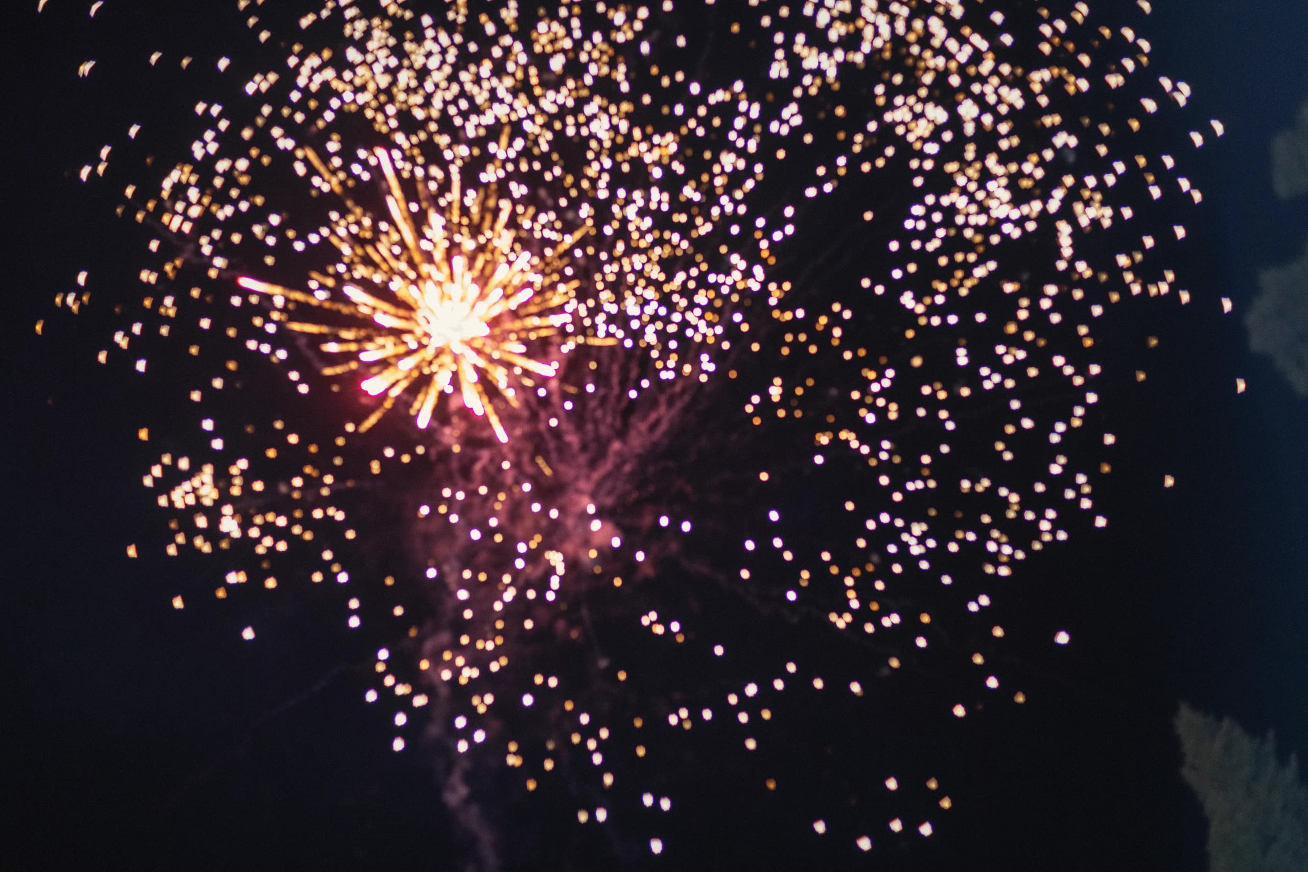 Los fuegos artificiales sobre la fiesta